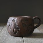 Камені глиняна чашка ручної роботи з ручкою