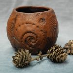 Аукціон! Глиняна чашка ручної роботи “Море” ~300мл